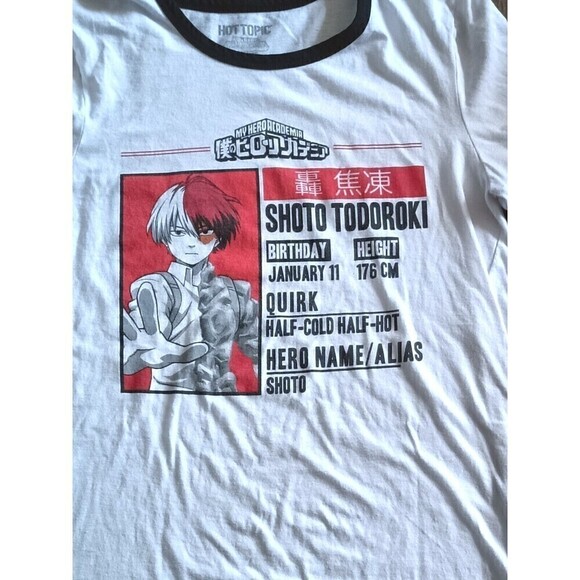 Funimation My Hero Academia Shoto Todoroki T Shirt Size Medium Ringer Tee - Picture 4 of 9